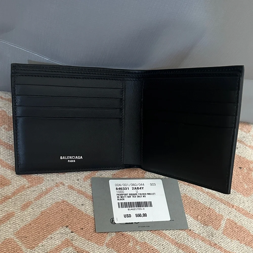Balenciaga Black and Gold Passport Cover